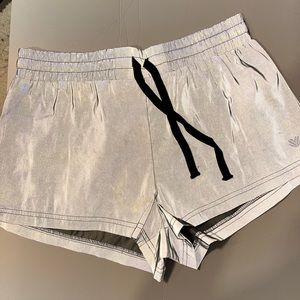 NWT F21 silver metallic gray space shorts size Medium